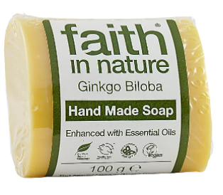 Антивозрастное мыло ручной работы Faith in nature 100г с экстрактом Ginkgo Biloba